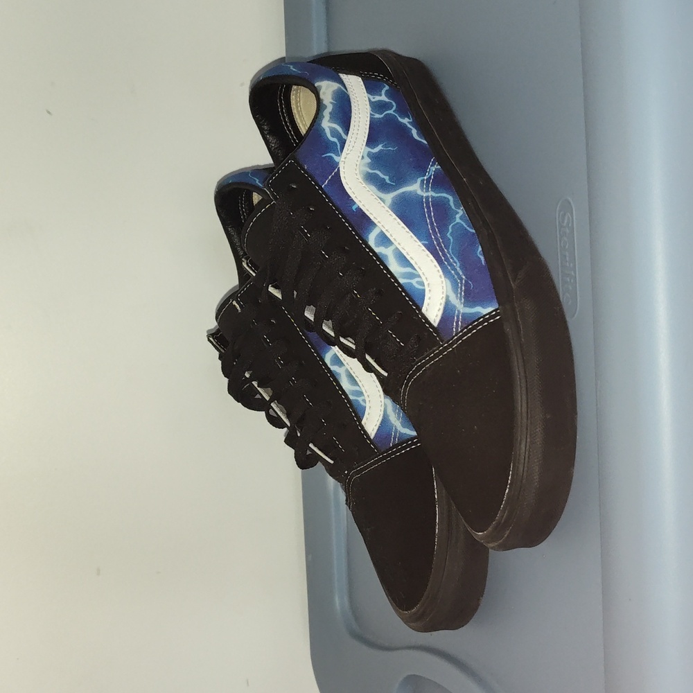 U.S. Men's Size 12, black, blue, white, lightening VANS Shoes